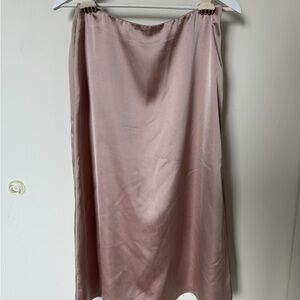 French Connection Blush Satin Midi Skirt